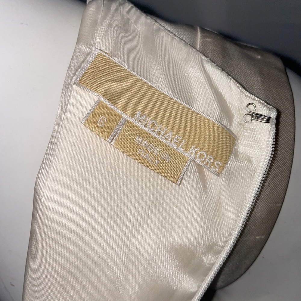 Michael Kors Silk Sleeveless Shift Ivory Dress Embellished Crew Neck Size S - Picture 7 of 8